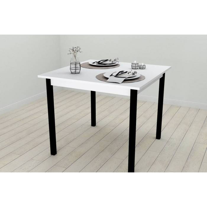Стіл кухонний Ferrum-decor Дієго 75x90x90 Чорний ДСП Біле 16мм (FRD-106317)