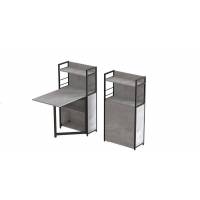 Стіл книга з етажеркою Практик 1 Ferrum-decor 1200x640x990 Чорний метал ДСП Бетон 16 мм (FRD-104617)
