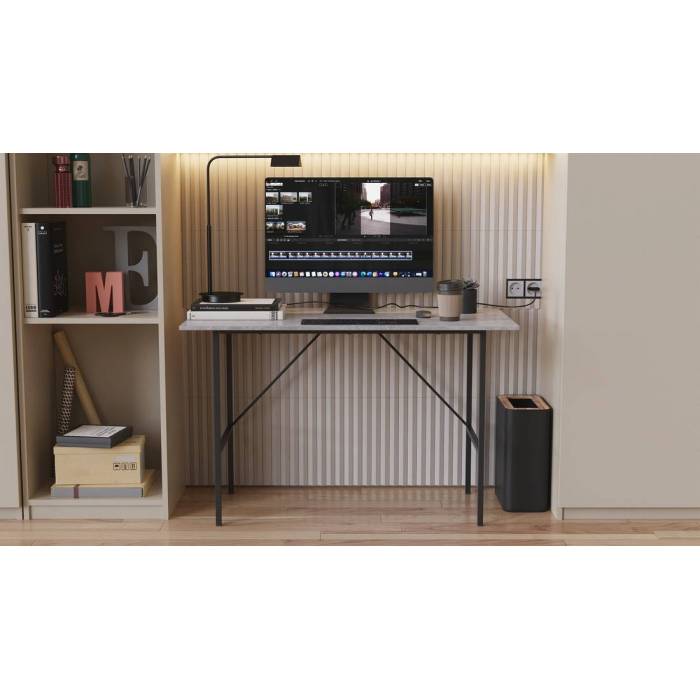 Стіл письмовий TIME Тайм Ferrum-decor 750x1000x600 Чорний метал ДСП Бетон 16 мм (FRD-104877)