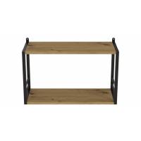 Книжкова полиця універсальна Ferrum-decor Стим 1 38x63x26 чорний ДСП Дуб Артизан 16мм (FRD-104087)