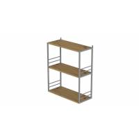 Книжкова полиця універсальна Ferrum-decor Стім 2 74x63x26 сірий ДСП Дуб Артизан 16мм (FRD-104117)