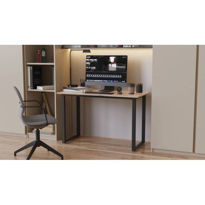 Стіл письмовий Кнап 2 Ferrum-decor 750x1400x700 Чорний метал ДСП Дуб Сан-Марино 16 мм (FRD-106427)