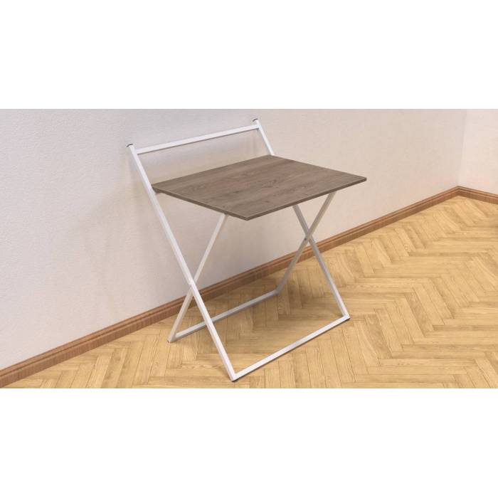 Стол трансформер Компакт 1 Ferrum-decor 750x790x720 Белый металл ДСП Дуб Сонома Трюфель 16 мм (FRD-104687)
