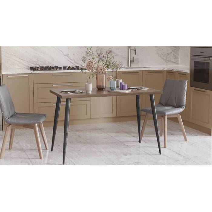 Кухонний стіл Марсель 50 Ferrum-decor 75x120x70 Чорний метал ДСП Дуб Сонома Трюфель 32 мм (FRD-106707)