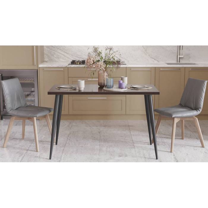 Кухонний стіл Марсель 50 Ferrum-decor 75x120x60 Чорний метал ДСП Венге Магія 32 мм (FRD-106697)