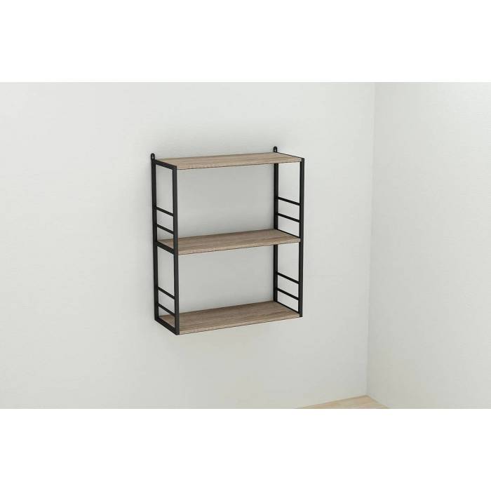 Книжкова полиця універсальна Ferrum-decor Стім 2 74x63x26 чорний ДСП Дуб Сонома Трюфель 16мм (FRD-104107)