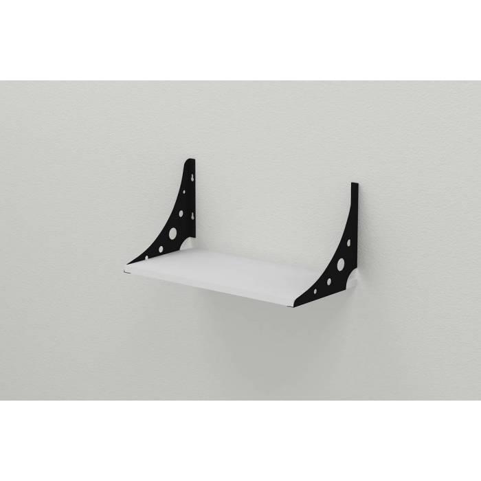 Полиця настінна Ferrum-decor Ханді 2 240x500x240 метал Чорний ДСП Білий 16 мм (FRD-102617)