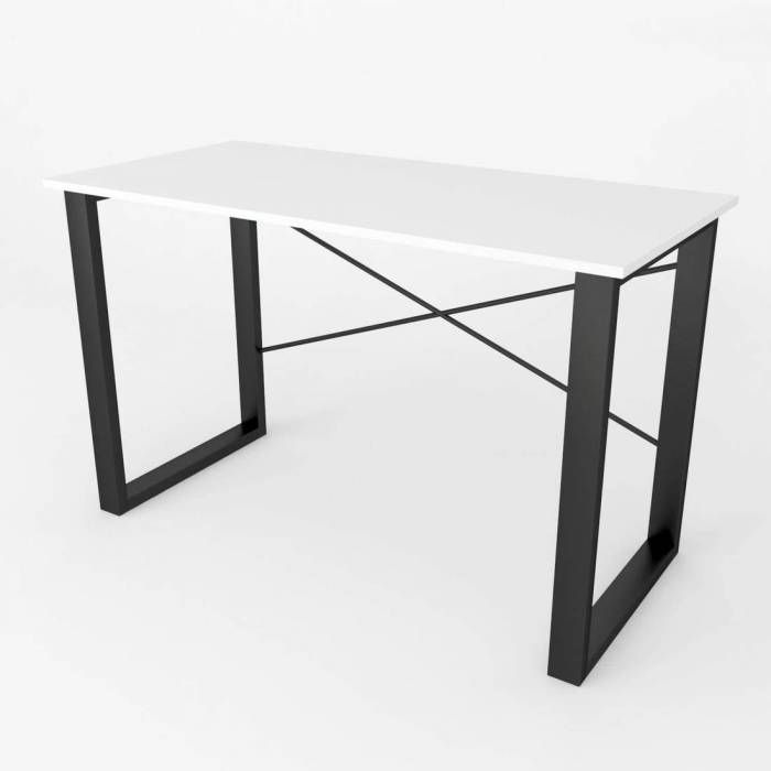 Письмовий стіл Ferrum-decor Драйв 750x1000x600 Чорний метал ДСП Білий 16 мм (FRD-103087)
