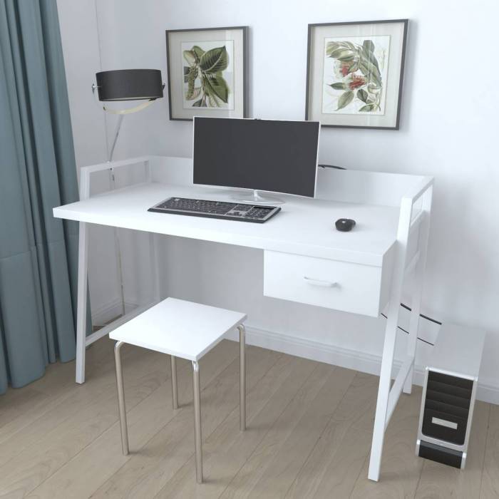 Письмовий стіл Ferrum-decor 750x1200x600 Білий метал ДСП Білий 32 мм (FRD-103457)