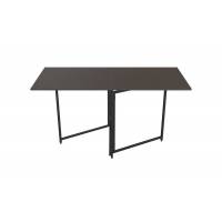 Стол трансформер книга Панама Ferrum-decor 75x148x68 Черный металл ДСП Венге Магия 16 мм (FRD-106827)