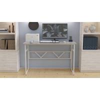 Стол письменный Райан Ferrum-decor 750x1400x600 Белый металл ДСП Бетон 32 мм (FRD-106487)