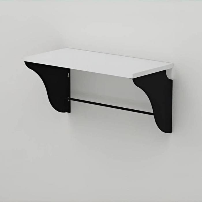 Полиця настінна Ferrum-decor Комфі 260x700x240 метал Чорний ДСП Білий 16 мм (FRD-102758)
