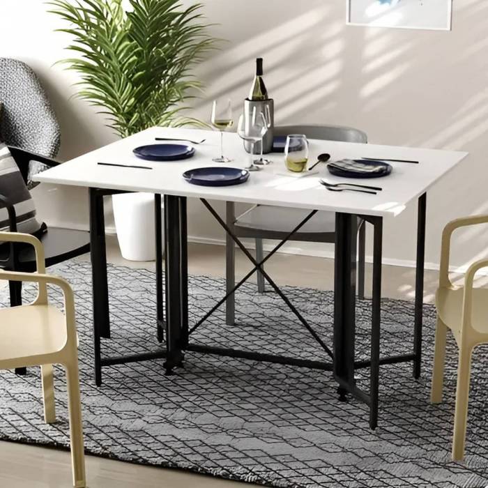 Стол-книга трансформер Спайдер Ferrum-decor 750x1150x880 Черный металл ДСП Белый 16 мм (FRD-105088)