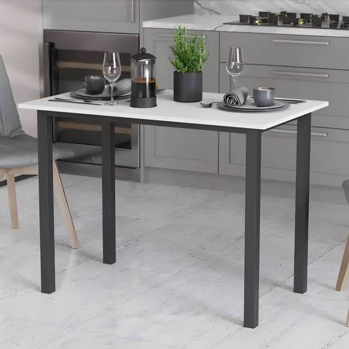 Стол универсальный Knap Ferrum-decor 750x1000x600 Черный металл ДСП Белый 16 мм (FRD-106338)