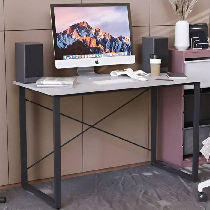 Стіл письмовий Дейв Ferrum-decor 750x1200x700 Чорний метал ДСП Бетон 16 мм (FRD-106458)