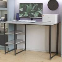 Письменный стол Кевин Ferrum-decor 75x140x60 Черный металл ДСП Бетон 32 мм (FRD-106558)