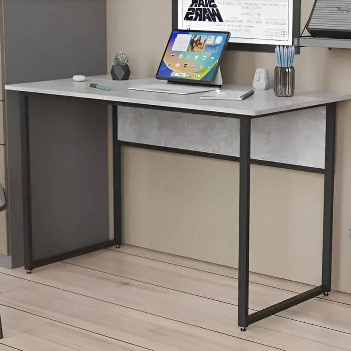 Стіл письмовий Коді Ferrum-decor 75x120x60 Чорний метал ДСП Бетон 32 мм (FRD-106588)