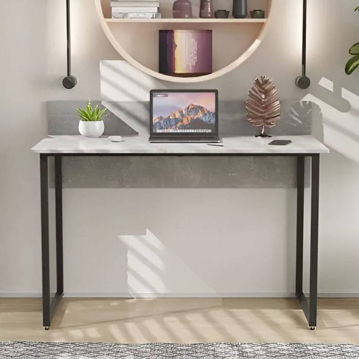 Стіл письмовий Скай Ferrum-decor 75x120x70 Чорний метал ДСП Бетон 32 мм (FRD-106678)
