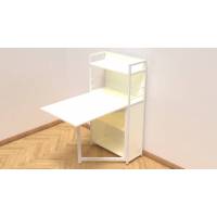 Стіл книга з етажеркою Практик 1 Ferrum-decor 1200x640x990 Білий метал ДСП Білий 16 мм (FRD-104618)