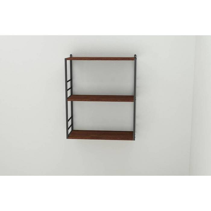 Книжная полка универсальная Ferrum-decor Стим 2 74x63x26 черный ДСП Венге 16мм (FRD-106178)