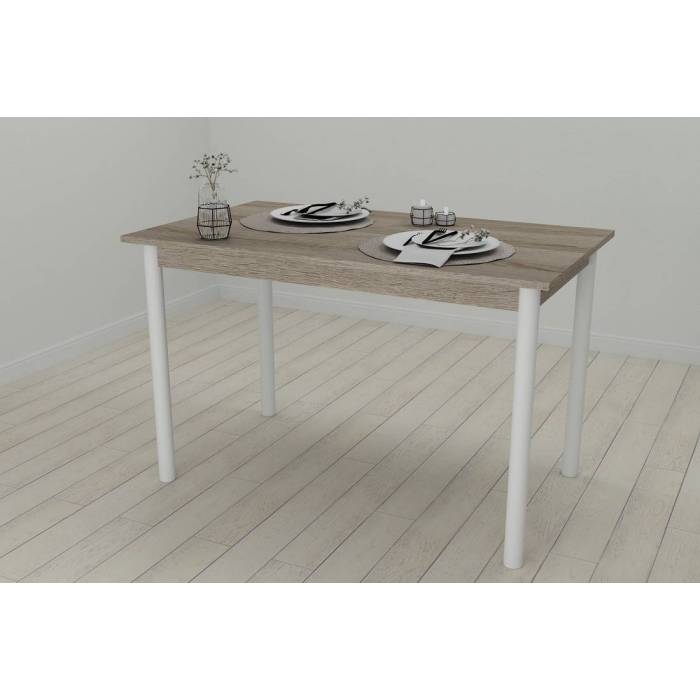 Стіл кухонний Ferrum-decor Беніта 75x120x60 Білий ДСП Сонома Трюфель 16мм (FRD-106268)