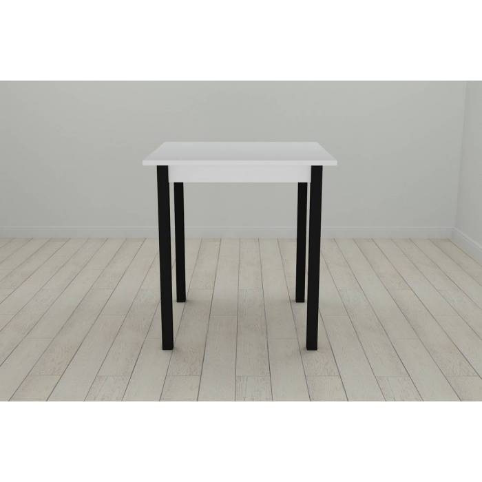 Стіл кухонний Ferrum-decor Дієго 75x80x80 Чорний ДСП Біле 16мм (FRD-106308)