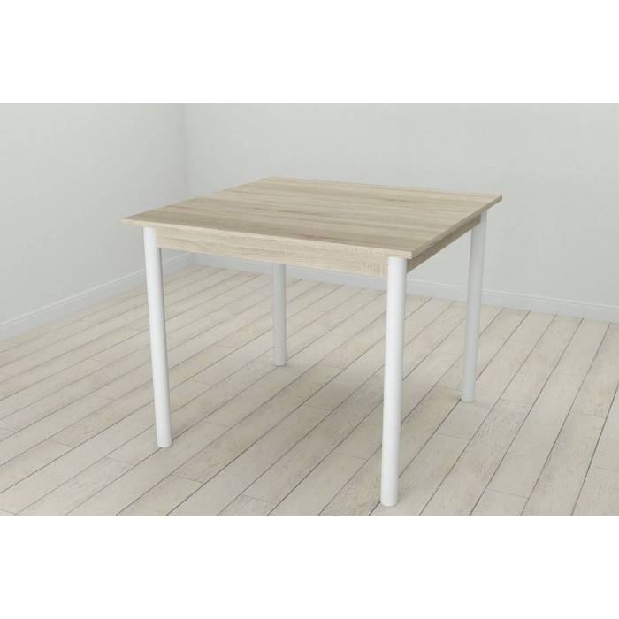 Кухонний стіл Ferrum-decor Агата 75x90x90 Білий ДСП Сонома 16мм (FRD-106258)