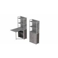 Стіл книга з етажеркою Практик 2 Ferrum-decor 1555x640x990 Білий метал ДСП Бетон 16 мм (FRD-104638)