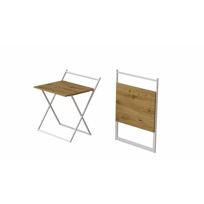 Стол трансформер Компакт 1 Ferrum-decor 750x790x720 Белый металл ДСП Дуб Артизан 16 мм (FRD-104688)