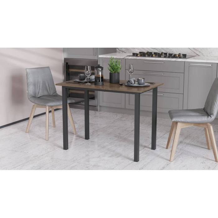 Стол универсальный Knap Ferrum-decor 750x1400x600 Черный металл ДСП Дуб Сонома Трюфель 16 мм (FRD-106358)