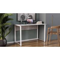 Стіл письмовий Курт Ferrum-decor 75x140x60 Білий метал ДСП Бетон 16 мм (FRD-106628)