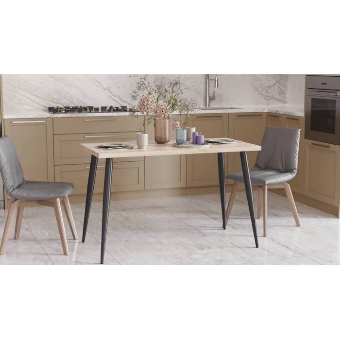 Кухонний стіл Марсель 50 Ferrum-decor 75x120x70 Чорний метал ДСП Дуб Сан-Марино 32 мм (FRD-106708)
