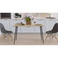 Кухонний стіл Марсель 30 Ferrum-decor 75x120x60 Чорний метал ДСП Дуб Сонома 32 мм (FRD-106738)