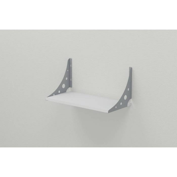 Полиця настінна Ferrum-decor Ханді 2 240x500x240 метал Сірий ДСП Білий 16 мм (FRD-102568)