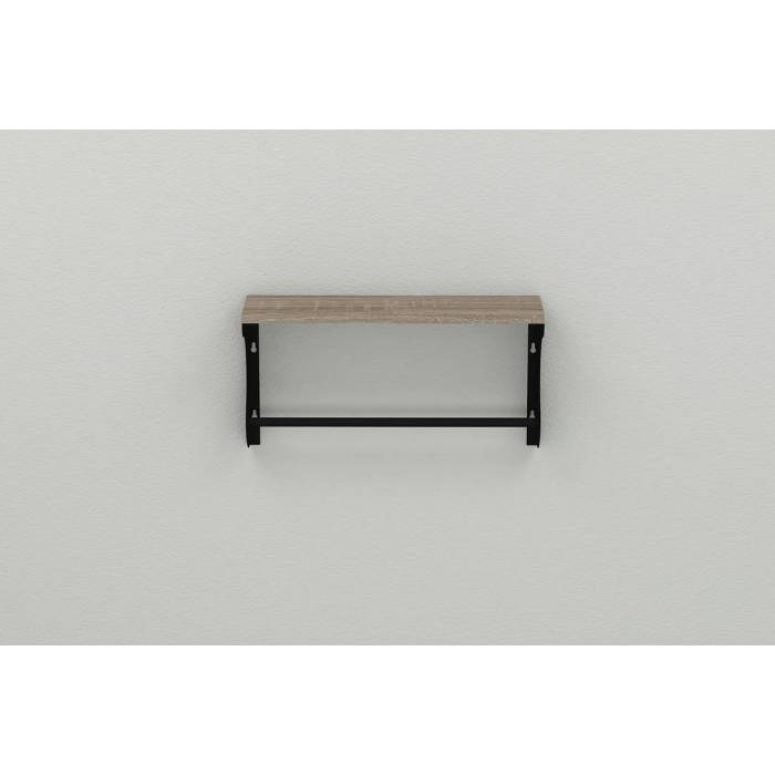 Полка настенная Ferrum-decor Юзибы 270x600x150 металл Черный ДСП Сонома Трюфель 16 мм (FRD-102678)