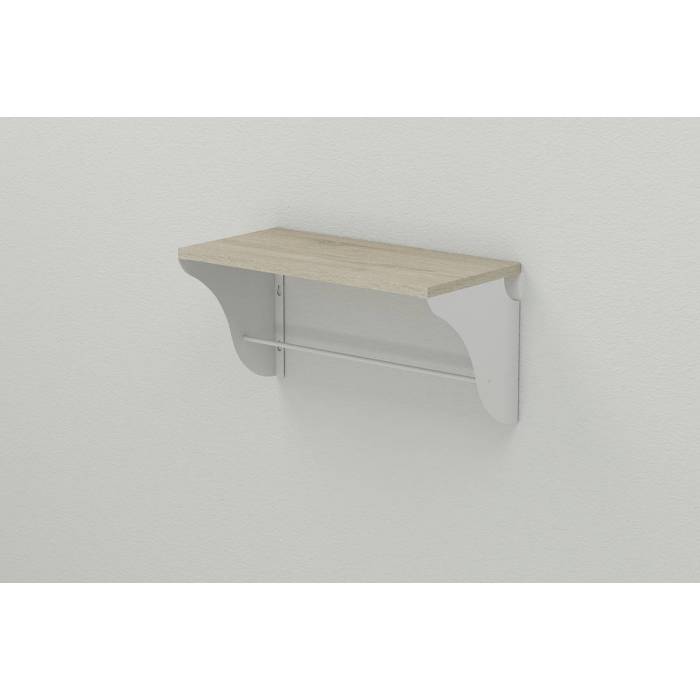 Полиця настінна Ferrum-decor Комфі 260x700x240 метал Білий ДСП Сонома 16 мм (FRD-102768)