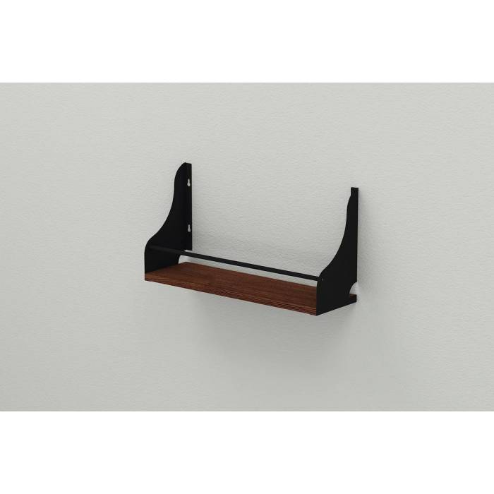Полка настенная Ferrum-decor Изи 260x700x150 металл Черный ДСП Венге 16 мм (FRD-105478)