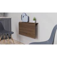 Обеденный стол трансформер Ника настенный Ferrum-decor 420x900x500 Черный металл ДСП Дуб Сонома Трюфель 16 мм (FRD-105168)