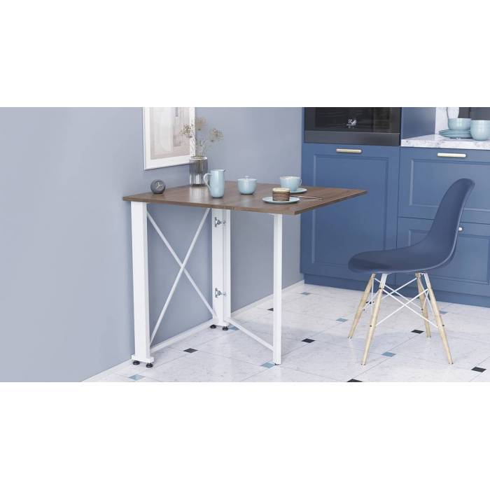 Стол-книга трансформер Орион 1 Ferrum-decor 750x810x730 Белый металл ДСП Дуб Сонома Трюфель 16 мм (FRD-104608)