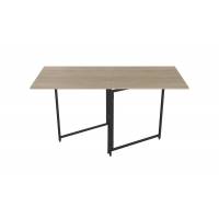 Стол трансформер книга Панама Ferrum-decor 75x148x68 Черный металл ДСП Дуб Сонома 16 мм (FRD-106828)