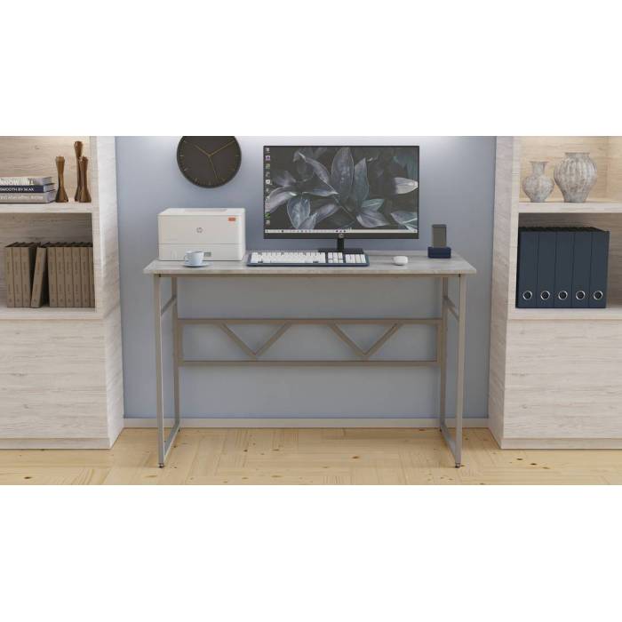 Стол письменный Райан Ferrum-decor 750x1400x600 Серый металл ДСП Бетон 32 мм (FRD-106488)