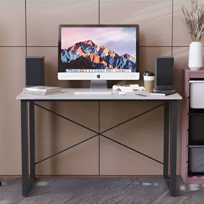 Стіл письмовий Дейв Ferrum-decor 750x1400x600 Чорний метал ДСП Бетон 32 мм (FRD-106449)