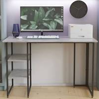 Письменный стол Кевин Ferrum-decor 75x120x60 Черный металл ДСП Бетон 16 мм (FRD-106549)