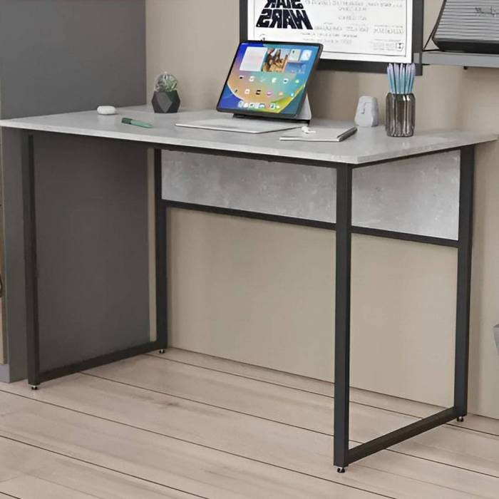 Стіл письмовий Коді Ferrum-decor 75x100x60 Чорний метал ДСП Бетон 16 мм (FRD-106579)