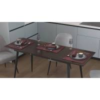 Стіл кухонний розкладний Данді на конусних ногах Ferrum-decor 75x120(160)x70 Чорний метал ДСП Венге Магія 16 мм (FRD-106779)