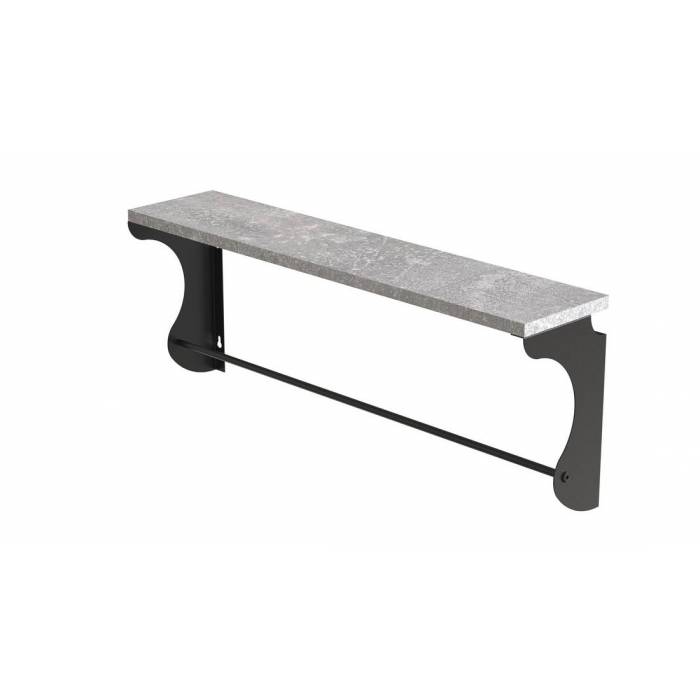 Полиця настінна Ferrum-decor Юзиби 270x500x150 метал Чорний ДСП Бетон 16 мм (FRD-102659)