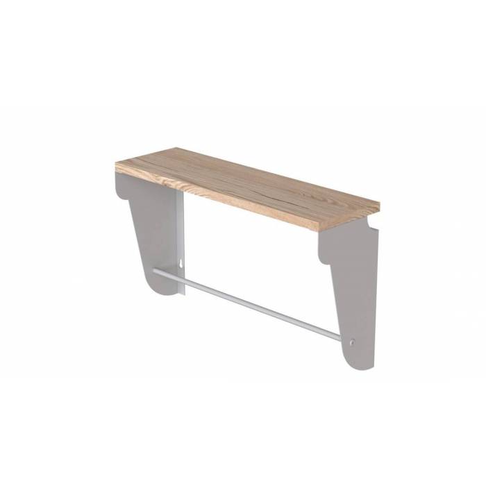 Полка настенная Ferrum-decor Мир 300x700x150 металл Белый ДСП Артизан 16 мм (FRD-102829)