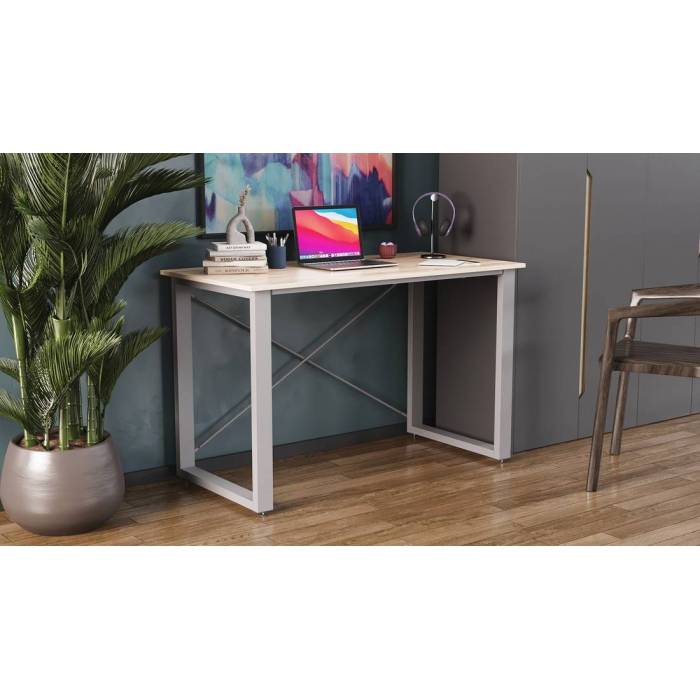 Письмовий стіл Ferrum-decor Драйв 750x1400x700 Сірий метал ДСП Дуб Артізан 32 мм (FRD-103409)