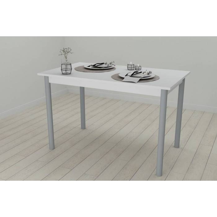 Стіл кухонний Ferrum-decor Беніта 75x120x60 Сірий ДСП Біле 16мм (FRD-106269)