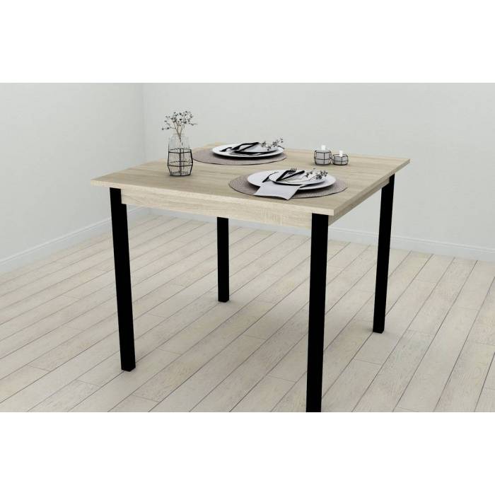 Стіл кухонний Ferrum-decor Дієго 75x80x80 Чорний ДСП Сонома 16мм (FRD-106309)